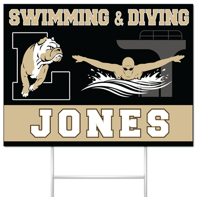 Swimming & Diving Yard Sign