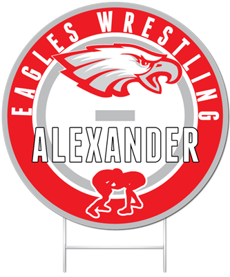 Wrestling Round Yard Sign
