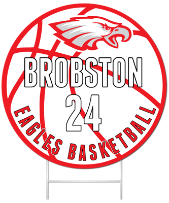 Boys Basketball Round Yard Sign