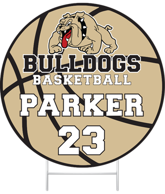 Boys Basketball Round Yard Sign