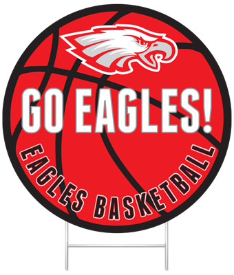 Basketball Fan Round Sign