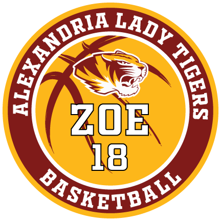 Alexandria Lady Tigers Basketball decal for Zoe #18