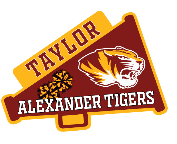 Alexandria Tigers Cheer megaphone decal for Taylor