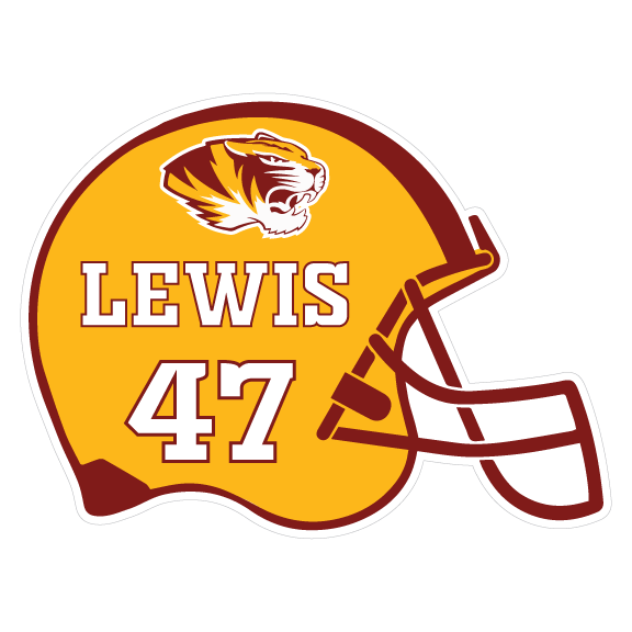 Alexandria Tigers Football helmet decal for Lewis #47