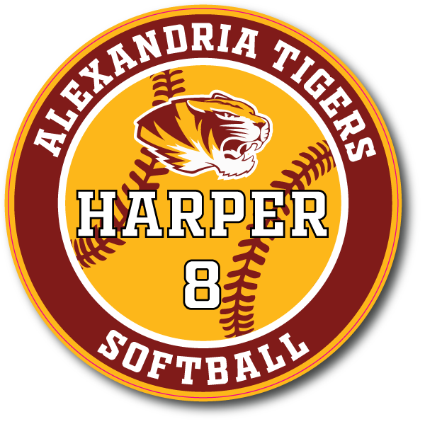 Alexandria Tigers Softball decal for Harper #8