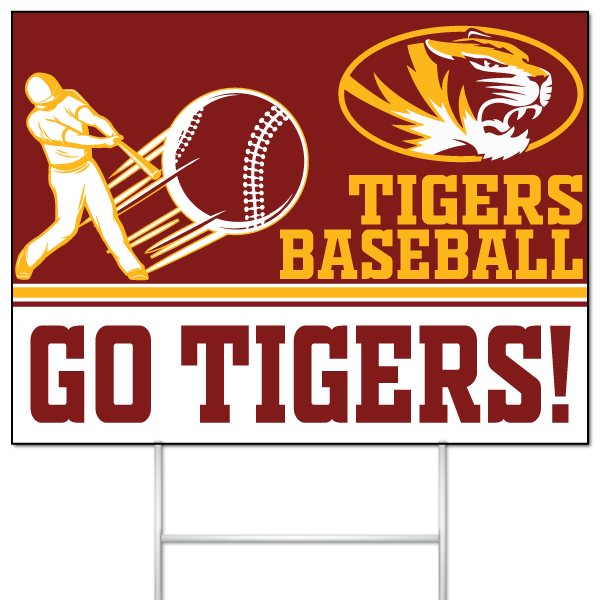 Tigers Baseball Go Tigers fan yard sign
