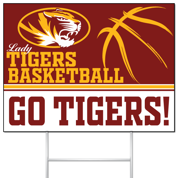 Lady Tigers Basketball Go Tigers fan yard sign