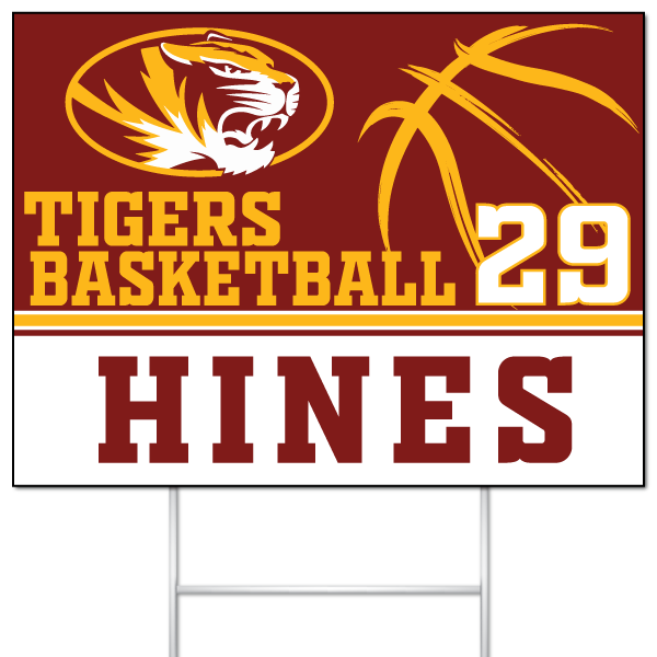 Tigers Basketball yard sign for Hines #29