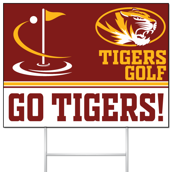 Tigers Golf Go Tigers fan yard sign
