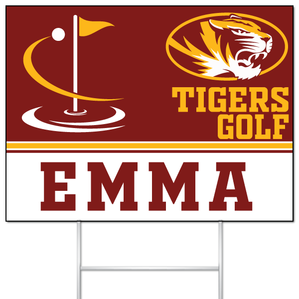 Tigers Golf yard sign for Emma