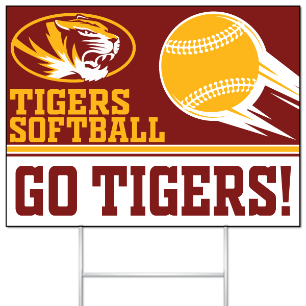 Tigers Softball Go Tigers fan yard sign