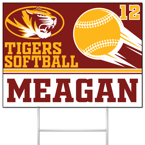 Tigers Softball yard sign for Meagan #12