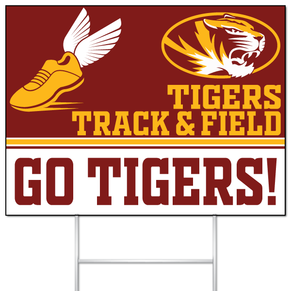 Tigers Track & Field Go Tigers fan yard sign