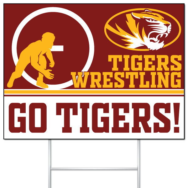 Tigers Wrestling Go Tigers fan yard sign