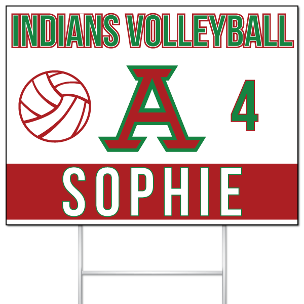 Indians Volleyball yard sign for Sophie #4