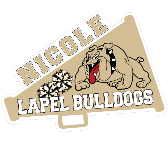 Lapel Bulldogs Nicole cheer megaphone decal