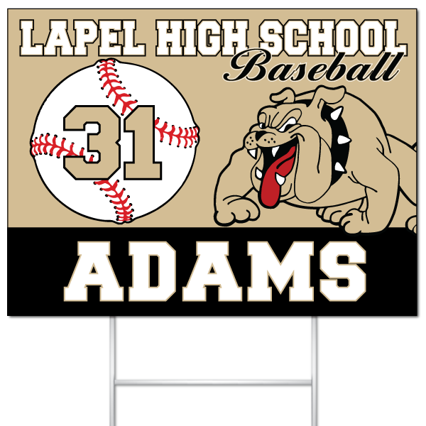 Lapel High School Baseball yard sign for Adams #31