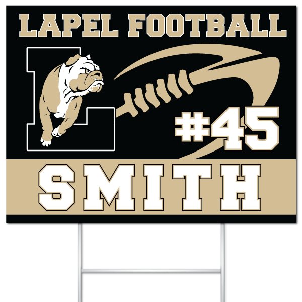 Lapel Football yard sign for Smith #45