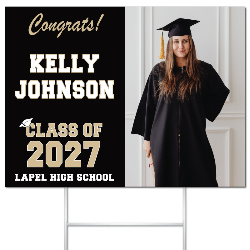 Lapel High School Class of 2027 graduation yard sign for Kelly Johnson