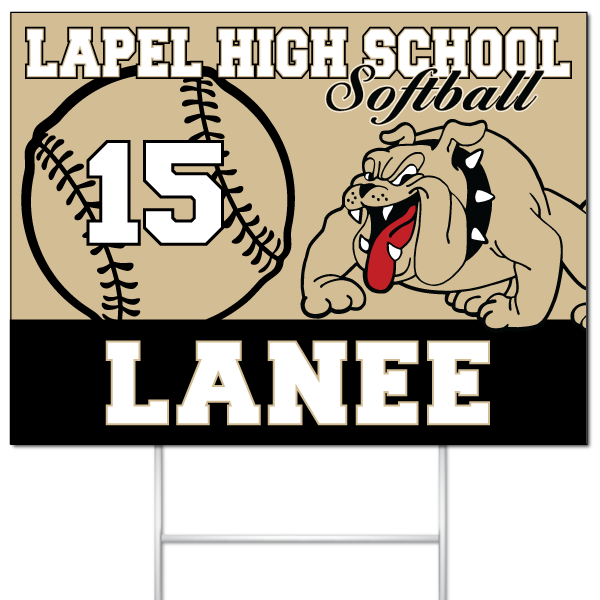Lapel High School Softball yard sign for Lanee #15