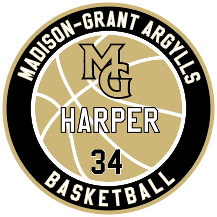 Madison-Grant Argylls Basketball decal for Harper #34