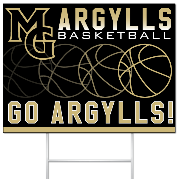 Argylls Basketball Go Argylls fan yard sign